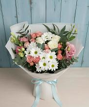 Букет цветов из:  Розы, Лизиантусы и Хризантемы в Ростовке