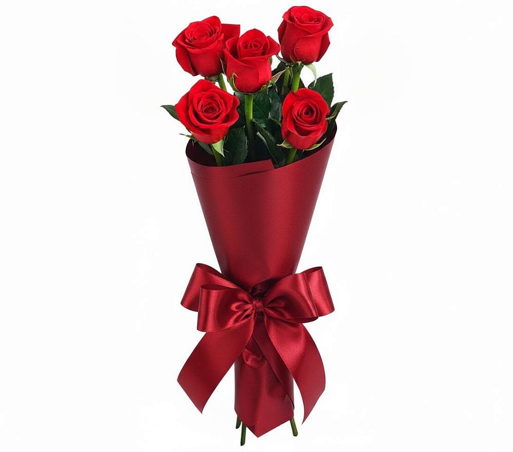Букет 5 Красных роз Эдлесс Лав в Ростовке