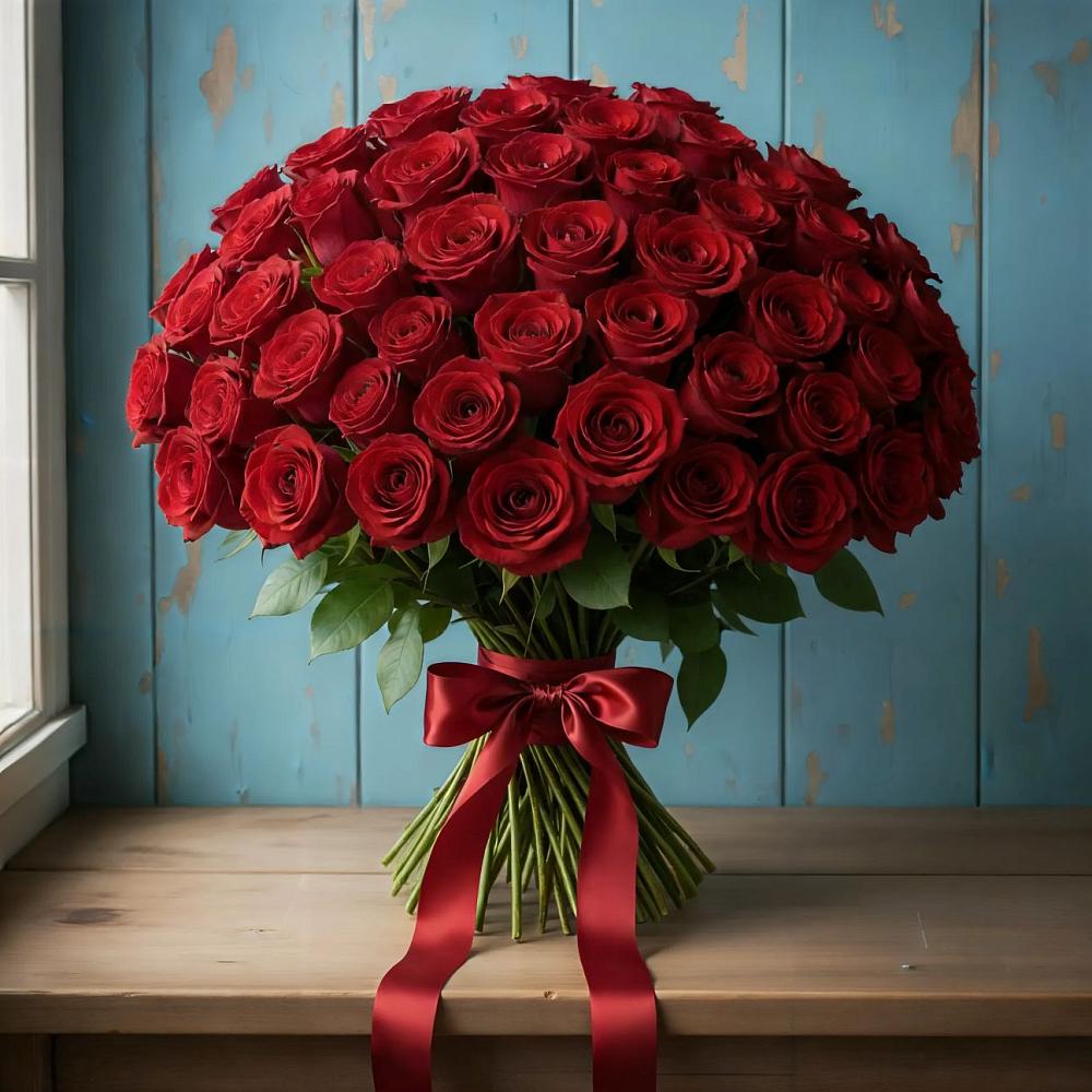 Букет Красные розы Блэк Меджик в Ростовке