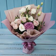 Букет цветов из:  Розы и Лизиантусы в Ростовке
