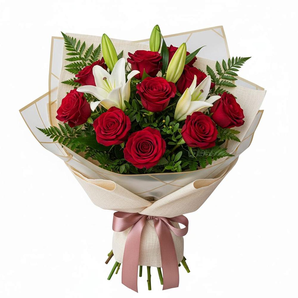 Букет цветов из: Лилии и Розы в Ростовке