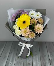 Букет цветов из:  Розы, Герберы и Хризантемы в Ростовке