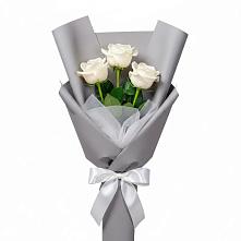 Букет 3 белые розы в Ростовке