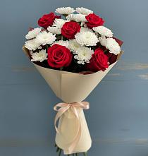 Букет цветов из:  Розы и Хризантемы #REPLACE_PRED# Ростовке