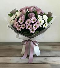 Букет цветов из:  Хризантемы и Розы в Ростовке
