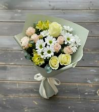 Букет цветов из:  Альстромерии, Розы и Хризантемы в Ростовке