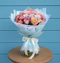 Букет цветов из:  Хризантемы и Розы в Ростовке