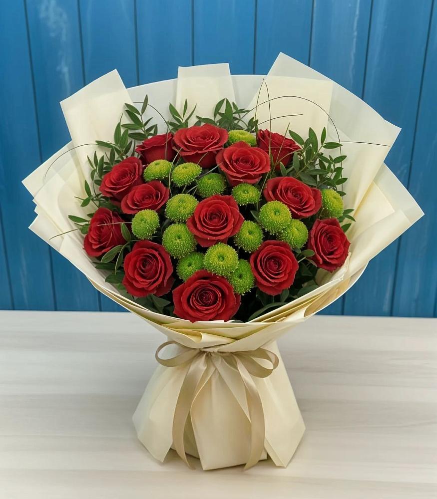 Букет цветов из: Розы и Хризантемы в Ростовке